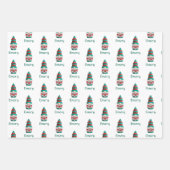 かわいいパーソナライズされたクリスマス格言 ラッピングペーパーシート (正面2)