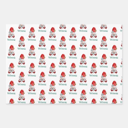 かわいいパーソナライズされたクリスマス格言 ラッピングペーパーシート (正面)