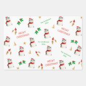 かわいいパーソナライズされたクリスマス ラッピングペーパーシート (正面)