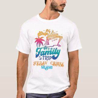 かわいいパーソナライズされたクルーズシップ家族旅行サンセットT Tシャツ
