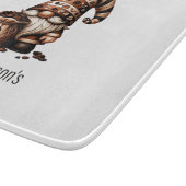 かわいいパーソナライズされたコーヒー格言ブラウンホワイトギフト カッティングボード (角)