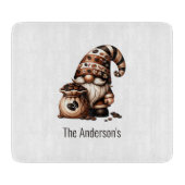 かわいいパーソナライズされたコーヒー格言ブラウンホワイトギフト カッティングボード (正面)