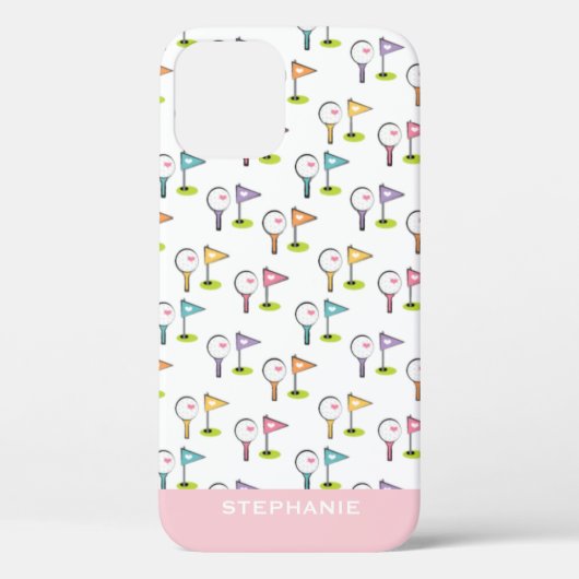 かわいいパーソナライズされたゴルフボールのティーとピン Case-Mate iPhoneケース (裏面)