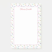 かわいいパーソナライズされたゴルフ柄の女性 ポストイット (正面)