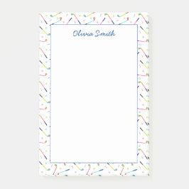 かわいいパーソナライズされたゴルフ柄の女性 ポストイット