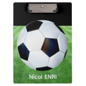 かわいいパーソナライズされたサッカーのクリップボ子供へード クリップボード (正面)