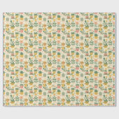 かわいいパーソナライズされたサボテンと多肉性ギフトラップ ラッピングペーパー (フラット)