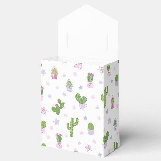 かわいいパーソナライズされたサボテン赤ちゃんシャワー フェイバーボックス (オープン)