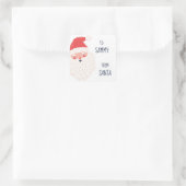 かわいいパーソナライズされたサンタギフトラベル スクエアシール (バッグ)