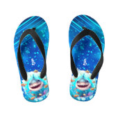 かわいいパーソナライズされたシャーク・ボーイズ キッズビーチサンダル (フットベッド)