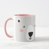 かわいいパーソナライズされたシロクマの子供 マグカップ (左)