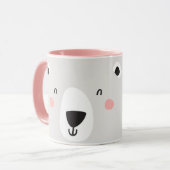 かわいいパーソナライズされたシロクマの子供 マグカップ (正面左)