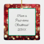 かわいいパーソナライズされたシーズー（犬）Tzuクリスマス セラミックオーナメント (裏面)