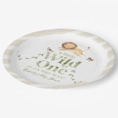 かわいいパーソナライズされたジャングルサファリベイビーシャワー ペーパープレート (アングル)