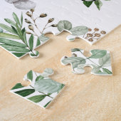 かわいいパーソナライズされたジャングルサファリ動物モノグラム ジグソーパズル (側面)