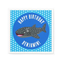 かわいいパーソナライズされたジンベイザメハッピーバースデー
