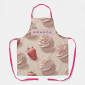 かわいいパーソナライズされたスイートストロベリークリームパステル エプロン (正面)