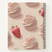 かわいいパーソナライズされたスイートストロベリークリームパステル ノートブック (裏面)