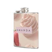 かわいいパーソナライズされたスイートストロベリークリームパステル フラスク (左)