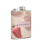 かわいいパーソナライズされたスイートストロベリークリームパステル フラスク (右)
