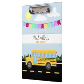 かわいいパーソナライズされたスクールバスドライバーのクリップボード クリップボード (左)