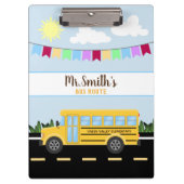 かわいいパーソナライズされたスクールバスドライバーのクリップボード クリップボード (正面)