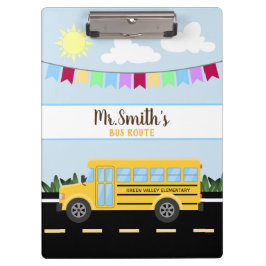 かわいいパーソナライズされたスクールバスドライバーのクリップボード クリップボード