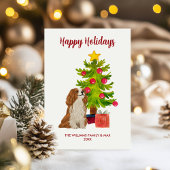 かわいいパーソナライズされたスパニエル犬ドッグクリスマス シーズンカード