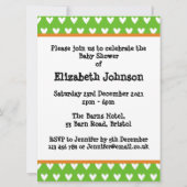 かわいいパーソナライズされたゾウ赤ちゃんシャワー招待状 (裏面)