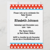 かわいいパーソナライズされたゾウ赤ちゃんシャワー招待状 (裏面)