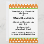 かわいいパーソナライズされたゾウ赤ちゃんシャワー招待状 (裏面)