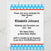 かわいいパーソナライズされたゾウ赤ちゃんシャワー招待状 (裏面)