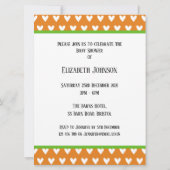 かわいいパーソナライズされたゾウ赤ちゃんシャワー招待状 (裏面)