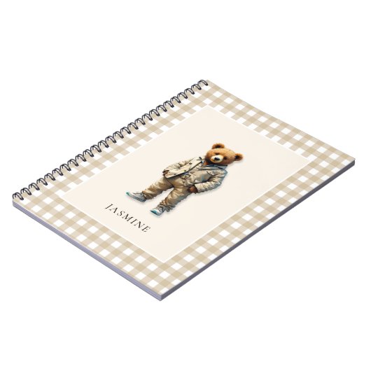 かわいいパーソナライズされたテディベア ノートブック (左側)