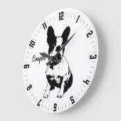 かわいいパーソナライズされたドッグフォトスクエアウォールクロック ラージ壁時計 (傾斜)