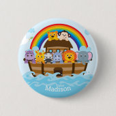 かわいいパーソナライズされたノアの赤ちゃんシャワーボタン 缶バッジ (正面)