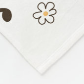 かわいいパーソナライズされたハニービーイエローティール(緑がかった色)グレー フリースブランケット (角)