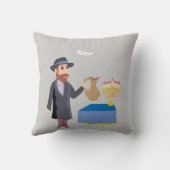 かわいいパーソナライズされたハヌカー クッション (裏面)