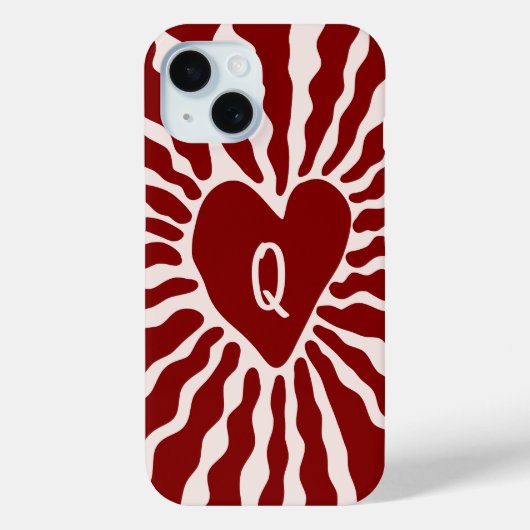 かわいいパーソナライズされたハート手紙バレンタインデー Case-Mate iPhoneケース (裏面)