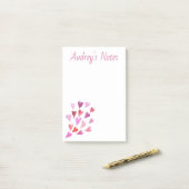 かわいいパーソナライズされたハート ポストイット (デスク上)