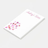 かわいいパーソナライズされたハート ポストイット (アングル)