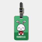 かわいいパーソナライズされたバニー荷物タグ ラゲッジタグ (正面縦)