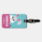 かわいいパーソナライズされたバニー荷物タグ ラゲッジタグ (正面横)