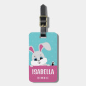 かわいいパーソナライズされたバニー荷物タグ ラゲッジタグ (正面縦)