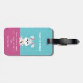 かわいいパーソナライズされたバニー荷物タグ ラゲッジタグ (裏面横)
