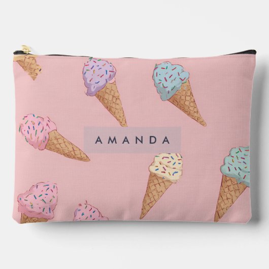 かわいいパーソナライズされたパステルアイスクリーム アクセサリーポーチ (正面)