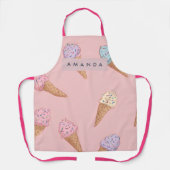 かわいいパーソナライズされたパステルアイスクリーム エプロン (正面)