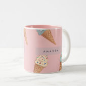 かわいいパーソナライズされたパステルアイスクリーム ツートーンマグカップ (正面右)