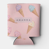かわいいパーソナライズされたパステルアイスクリーム 缶クーラー (正面)