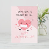 かわいいパーソナライズされたパンデミックバレンタインデーハート シーズンカード (スタンド正面)